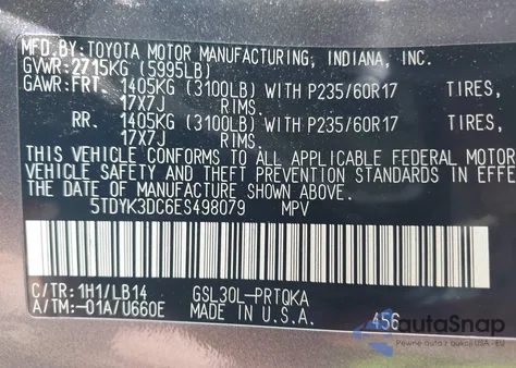 2014 Toyota Sienna Xle V6 8 Passenger из США, поврежденный, VIN 5TDYK3DC6ES498079